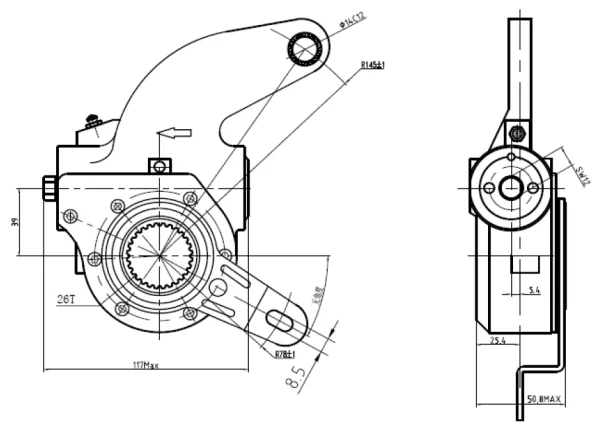 Рычаг тормозной автоматический S&K GMBH SK-3390086-01 для SITRAK, 1 отв