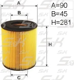 Фильтрующий элемент масла S&K GMBH SK-5810005-01, высота 281 мм