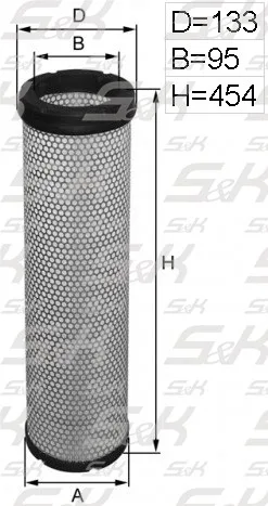 Воздушный фильтр S&K GMBH SK-5850040-01, высота 454 мм
