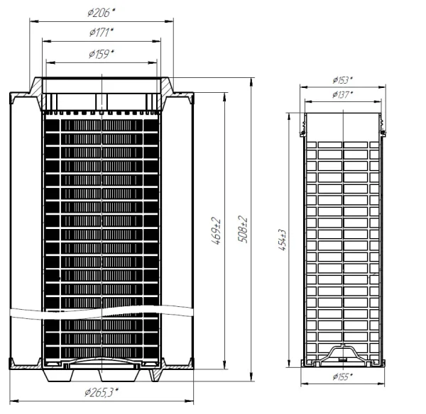 Комплект воздушного фильтра S&K GMBH основной и вставка, 267 × 510 мм