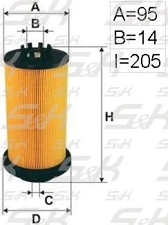 Фильтрующий элемент топлива S&K GMBH SK-5860001-01, высота 204 мм