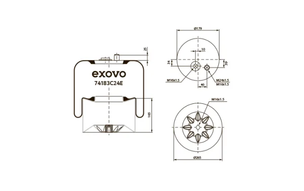 Пневмоамортизатор кабины грузовой Mercedes-Benz EXOVO 74183C24E