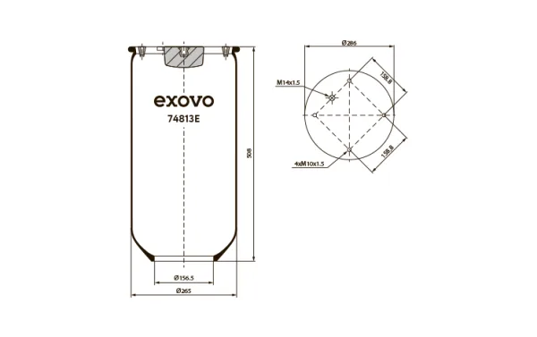 Пневмоамортизатор кабины грузовой Scania EXOVO 74813E для коммерческого транспорта