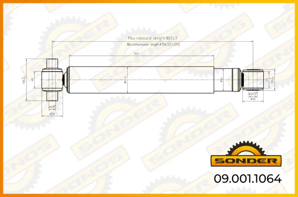 Амортизатор подвески грузовой Scania SONDER 09.001.1064 для коммерческого транспорта