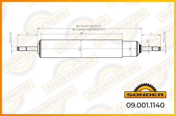 Амортизатор подвески грузовой Renault Trucks SONDER 09.001.1140