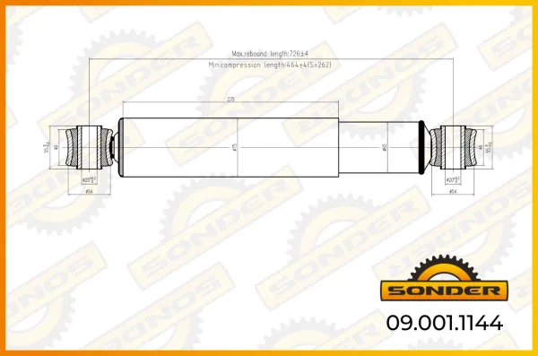 Амортизатор подвески грузовой Mercedes-Benz SONDER 09.001.1144
