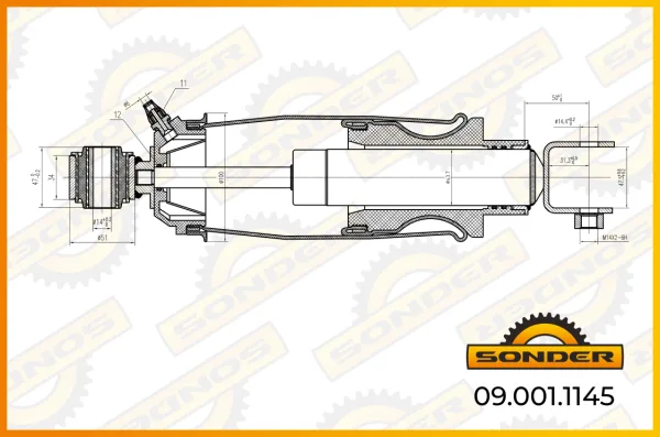 Амортизатор грузовой Scania SONDER 09.001.1145 для коммерческого транспорта