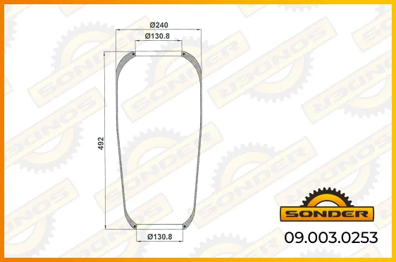 Рессора грузовая Renault Trucks / Volvo SONDER 09.003.0253 для коммерческого транспорта
