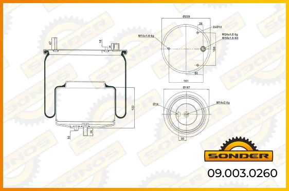 Рессора грузовая Renault Trucks SONDER 09.003.0260 для коммерческого транспорта