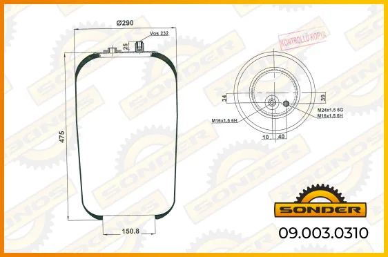Рессора грузовая Mercedes-Benz / Renault Trucks SONDER 09.003.0310