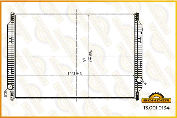 Радиатор системы охлаждения Renault Trucks SONDER 13.001.0134 1021×698×48 мм