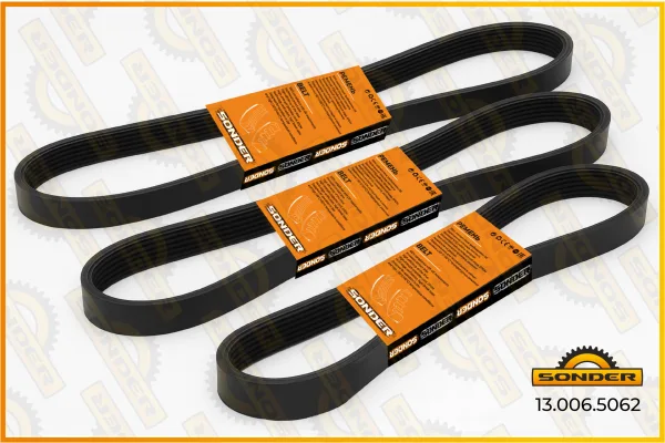 Поликлиновый ремень Sonder 12PK1830, длина 1830 мм, 12 ручьёв